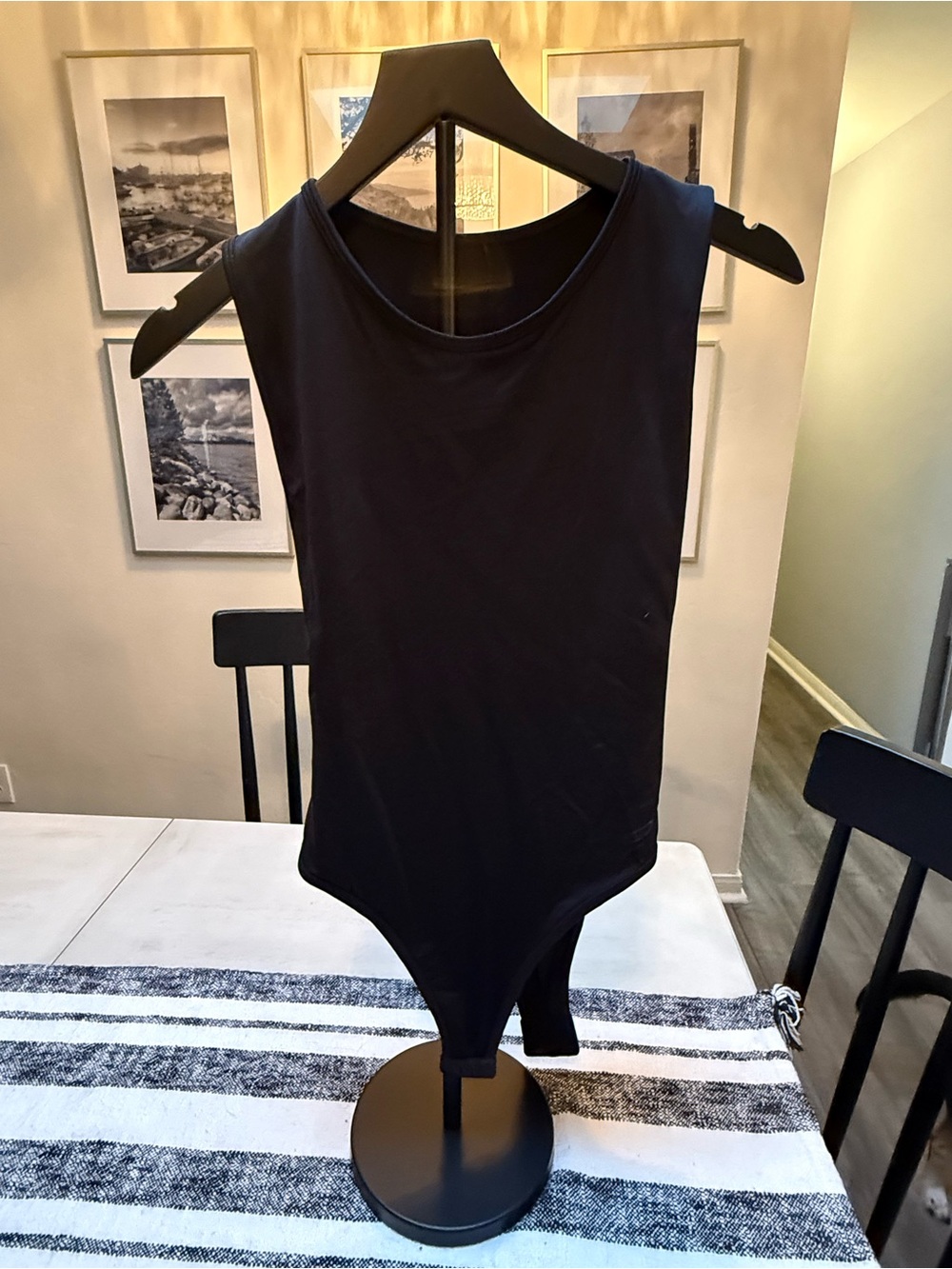 Women's Sleeveless Black Bodysuit - Classic Tank Style